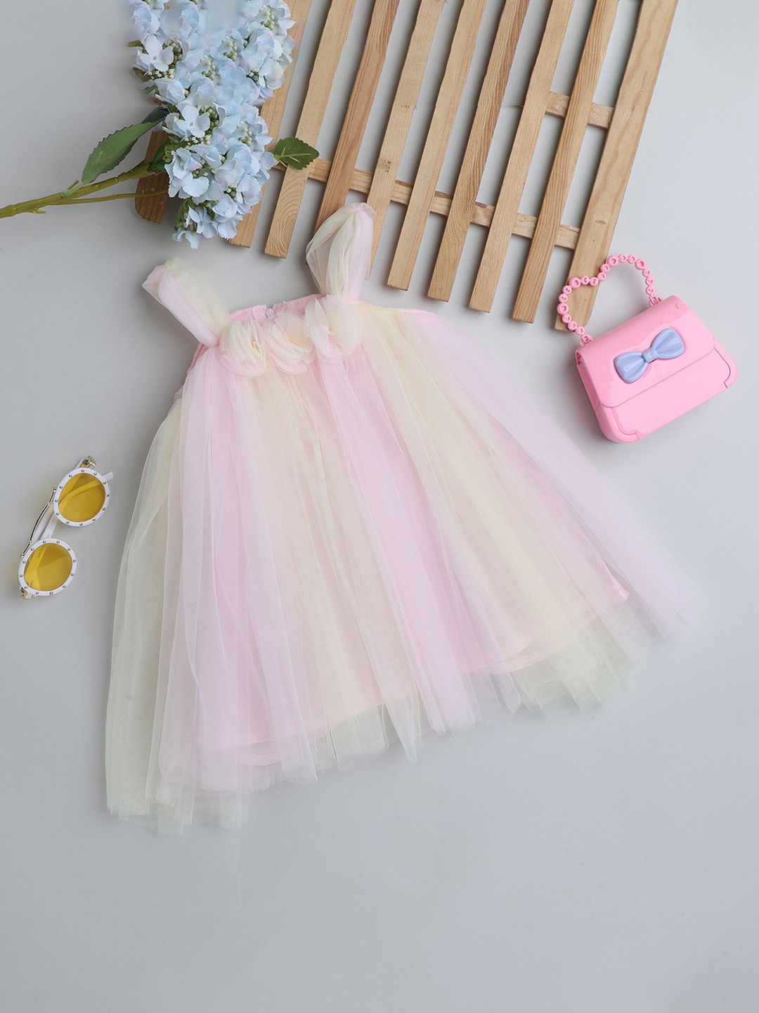 

MANY FROCKS & Net Fit & Flare Dress, Pink