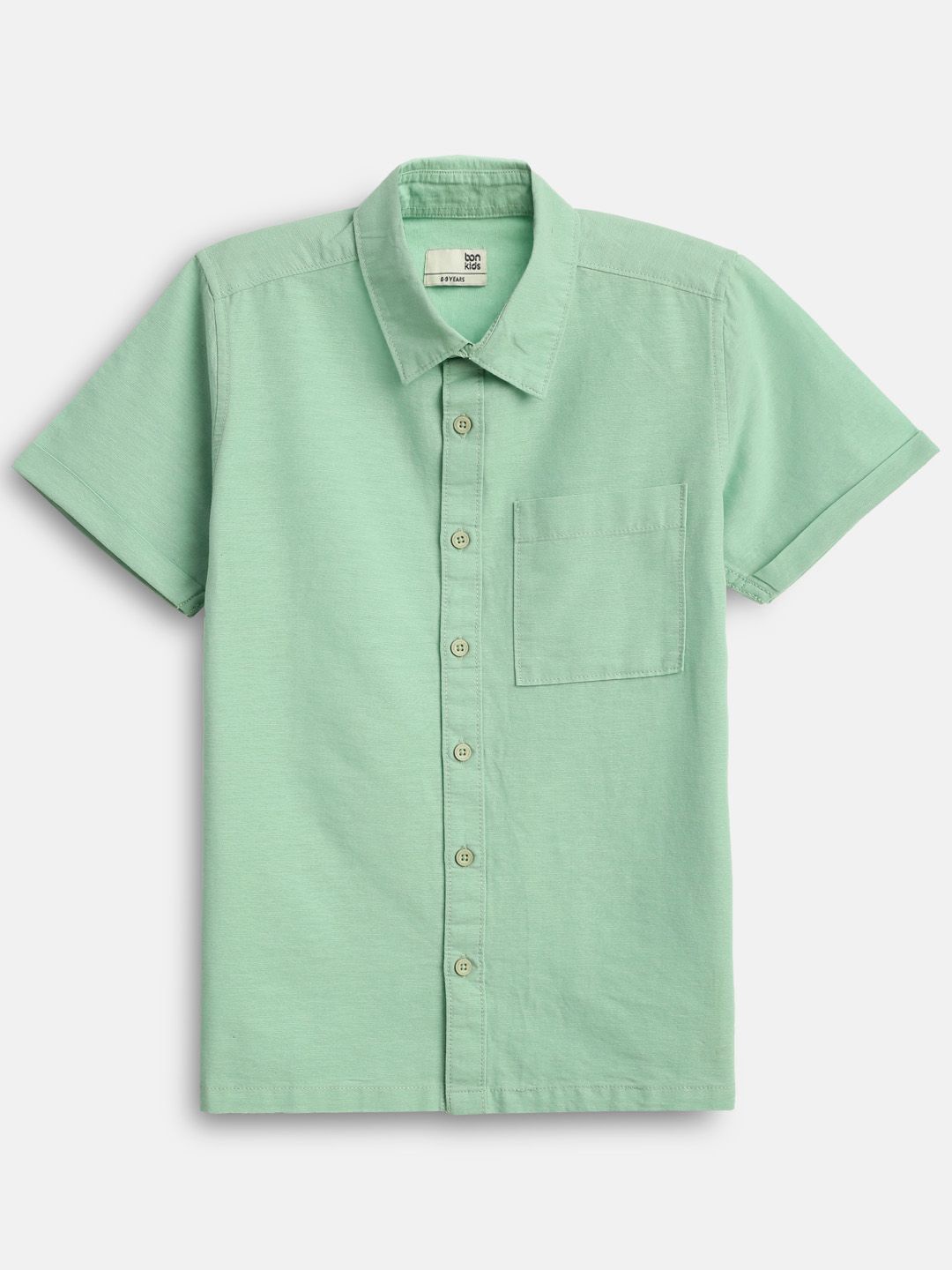 

LilPicks Boys Opaque Casual Shirt, Sea green