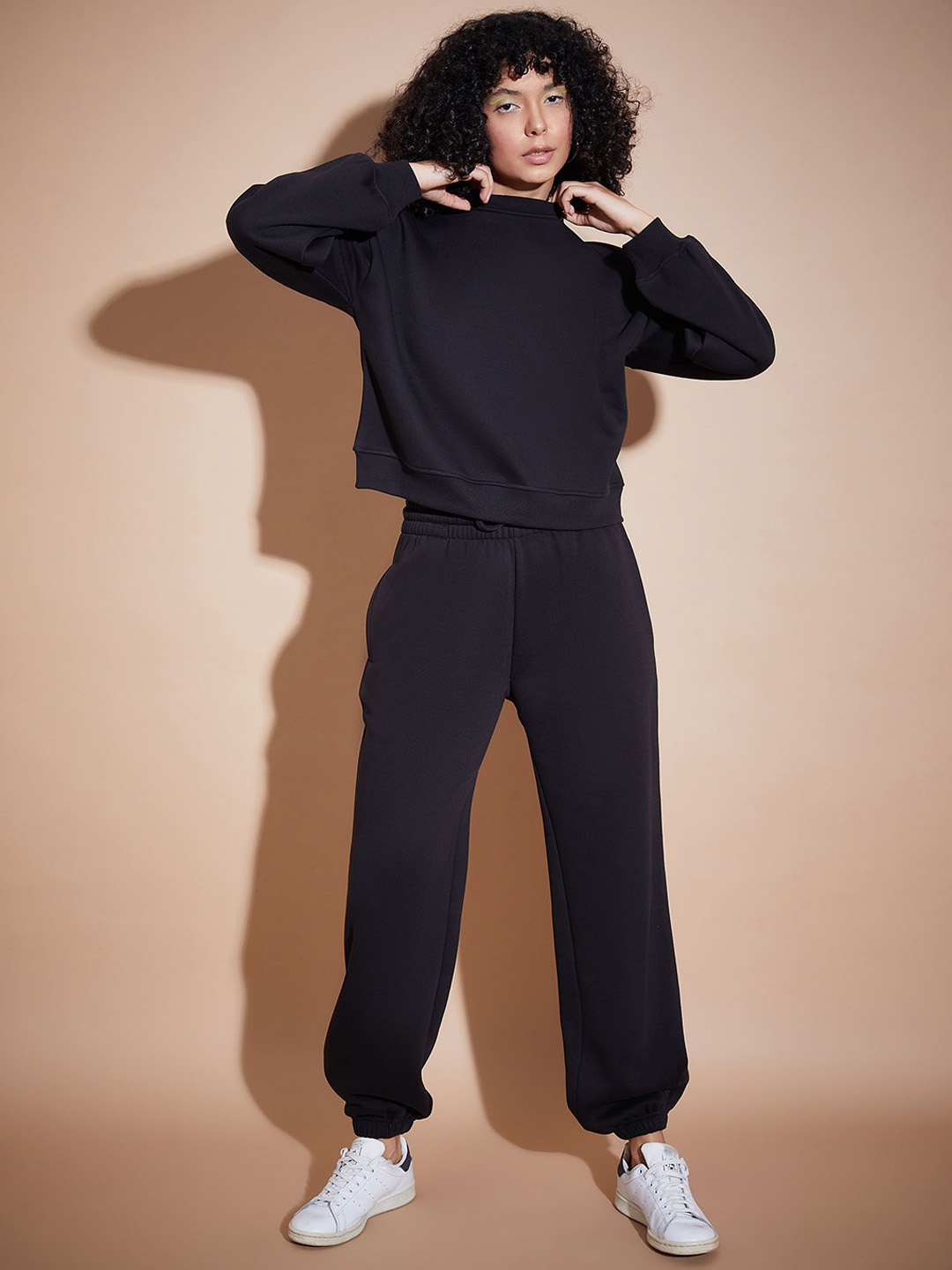 

SASSAFRAS Round Neck Sweatshirt & Joggers Co-Ords, Black