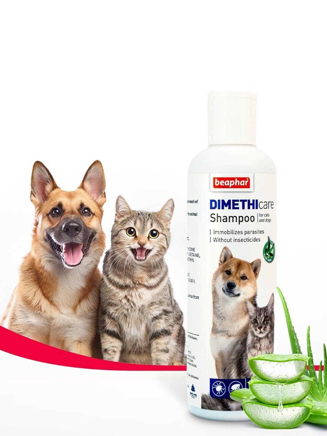 

Beaphar DIMETHIcare Shampoo with Dimethicone & Aloe Vera - 250 ml, White