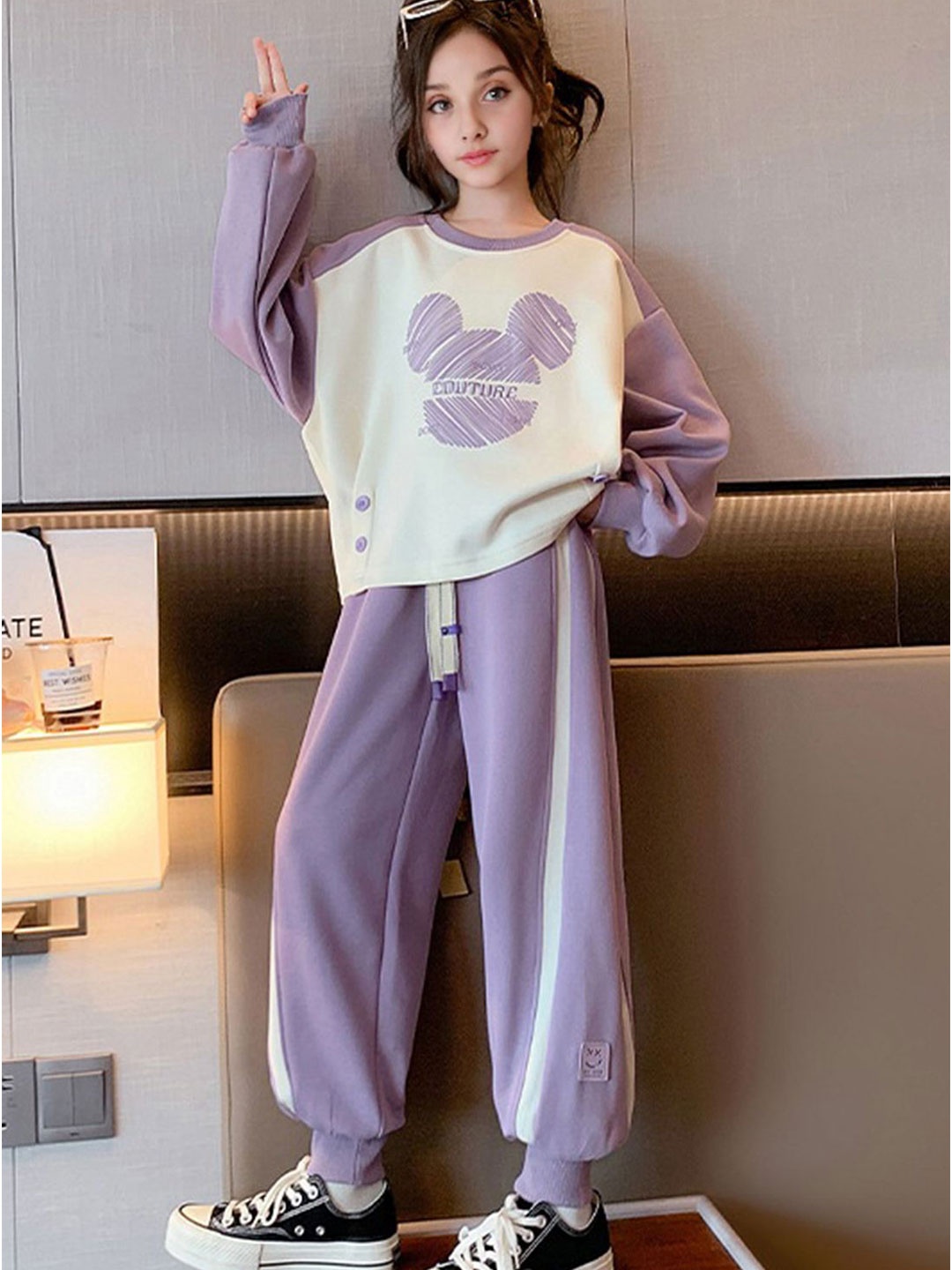 

FOREVER FRIDAY Girls Printed, Purple