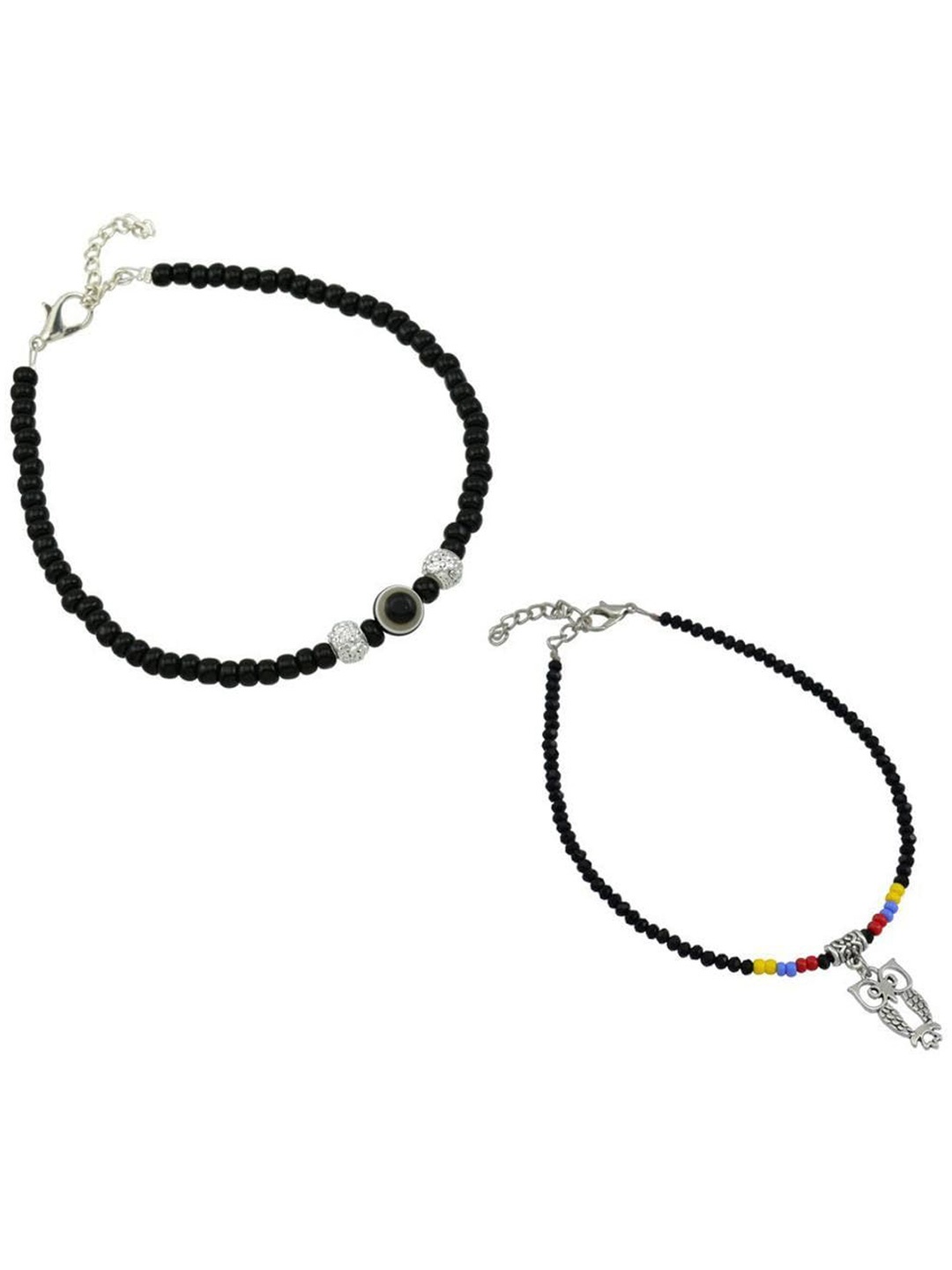 

HIGH TRENDZ 2Pc Oxidised Anklet, Black