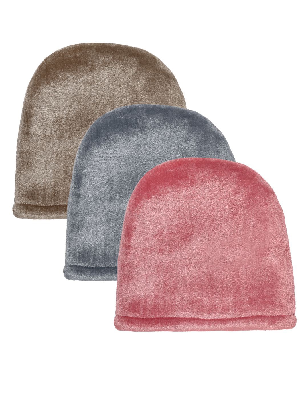 

KLOTTHE Men Set Of 3 Woollen Beanie Caps, Red