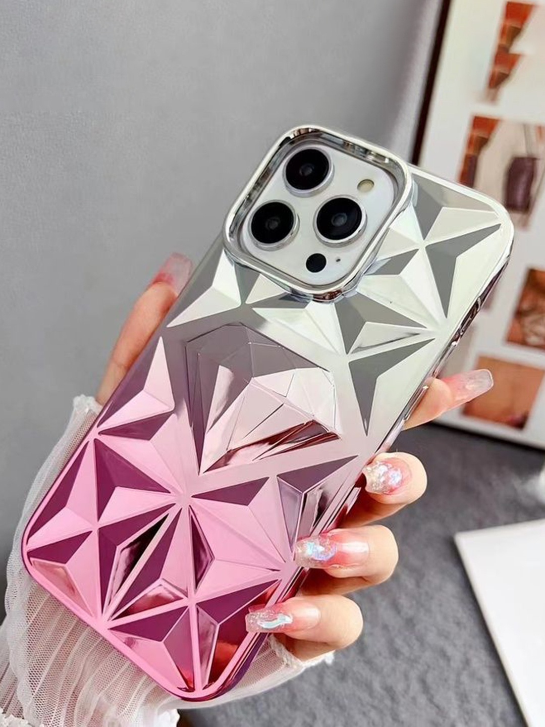

Luxury Kase Conversational Printed iPhone 14 Pro Max Back Case Mobile Accessories, Rose gold