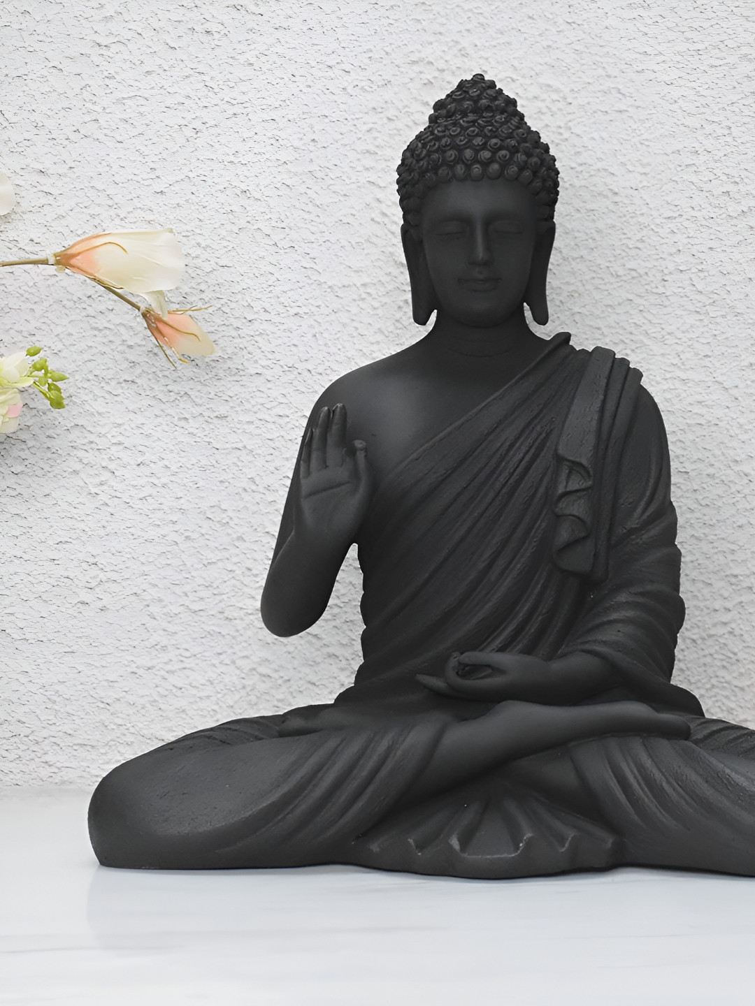 

Vrinban International Black Meditating Buddha Idol Showpiece