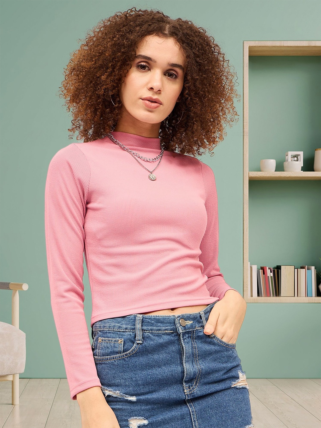 

DressBerry Women Long Sleeves Top, Pink