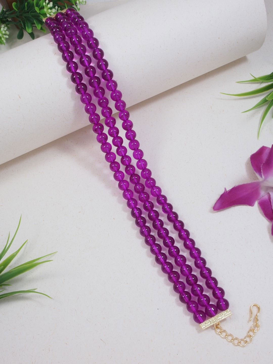 

I Jewels Layered Necklace, Purple