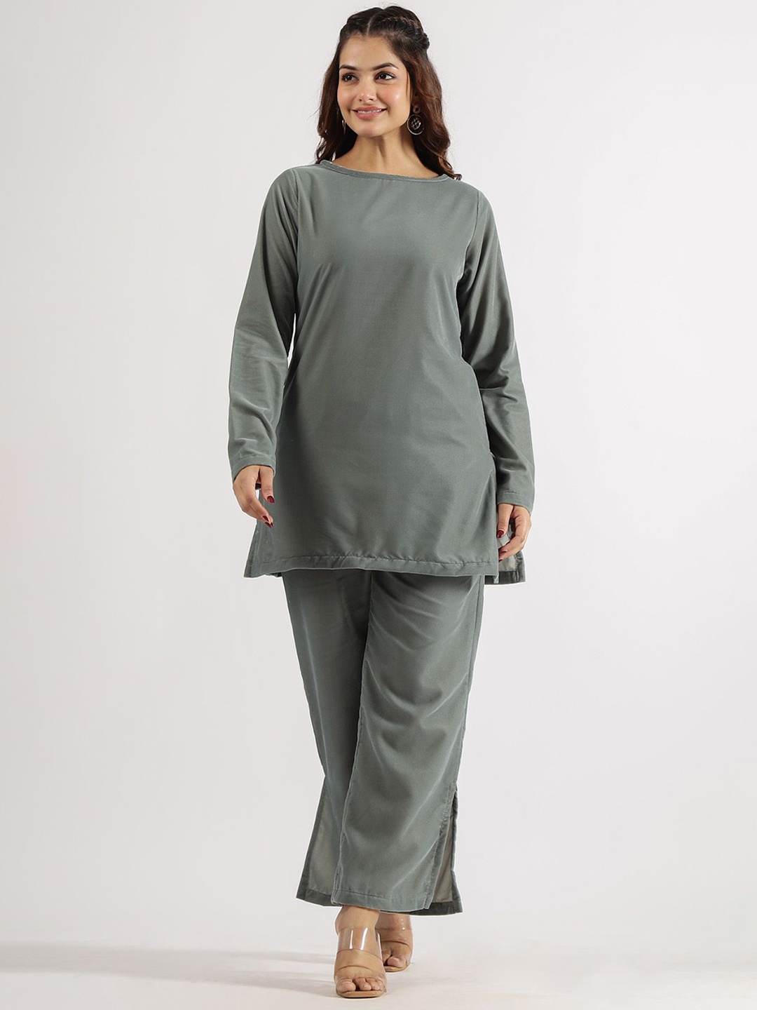 

FLAVIA CREATION Tunic With Trouser Co-Ords, Grey