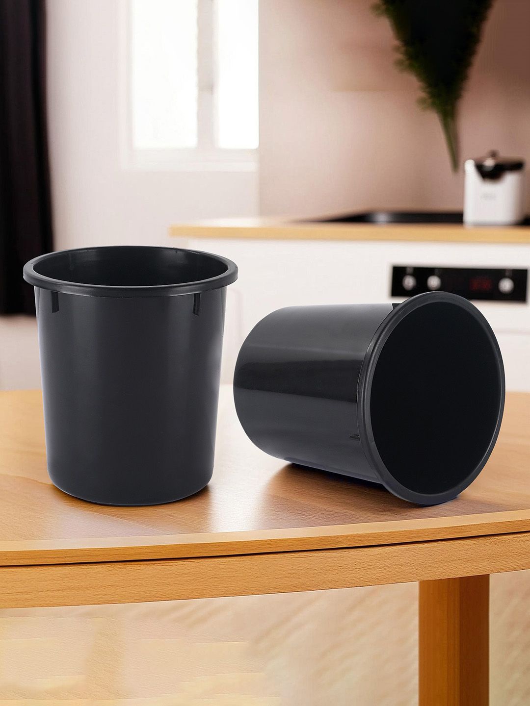 

Kuber Industries Black 2 Pieces Open Dustbins 5L