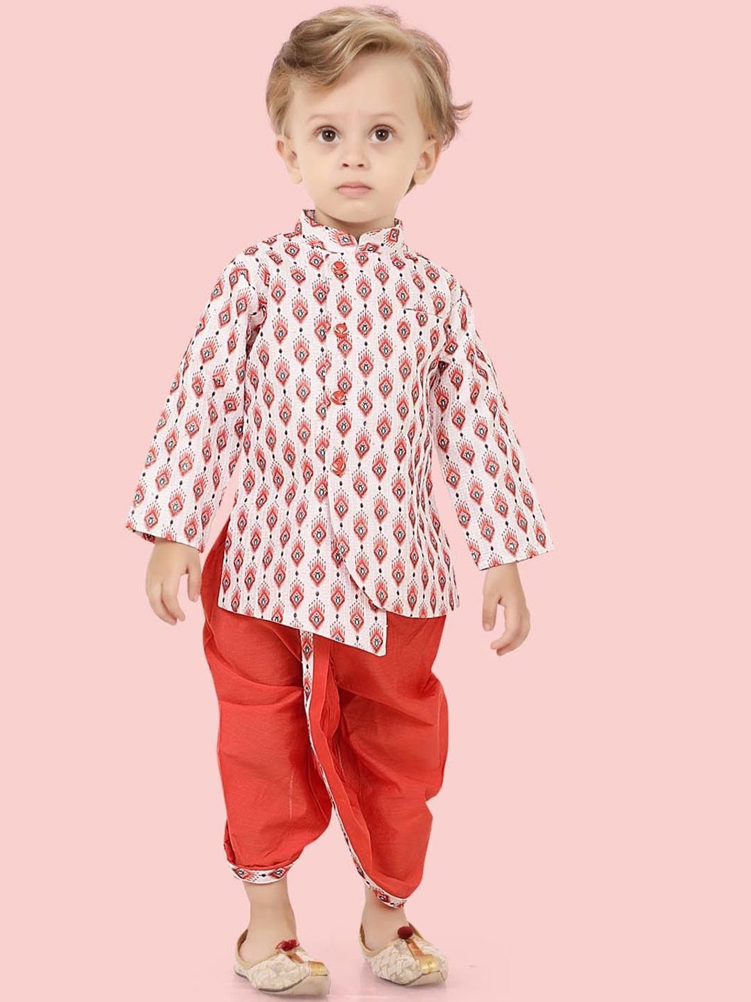 

Ethniks Neu-Ron Boys Printed Regular Kurta with Dhoti Pants, Red