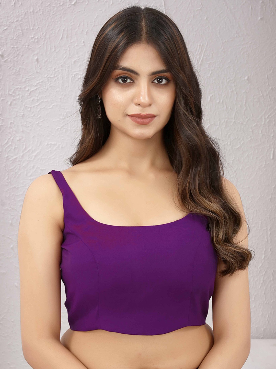 

Globon Impex Women Saree Blouse, Purple