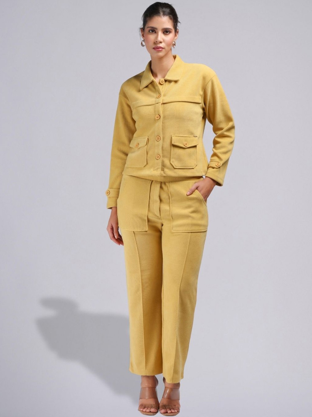 

PUREMIST Shirt Collar Shirt With Trousers, Yellow