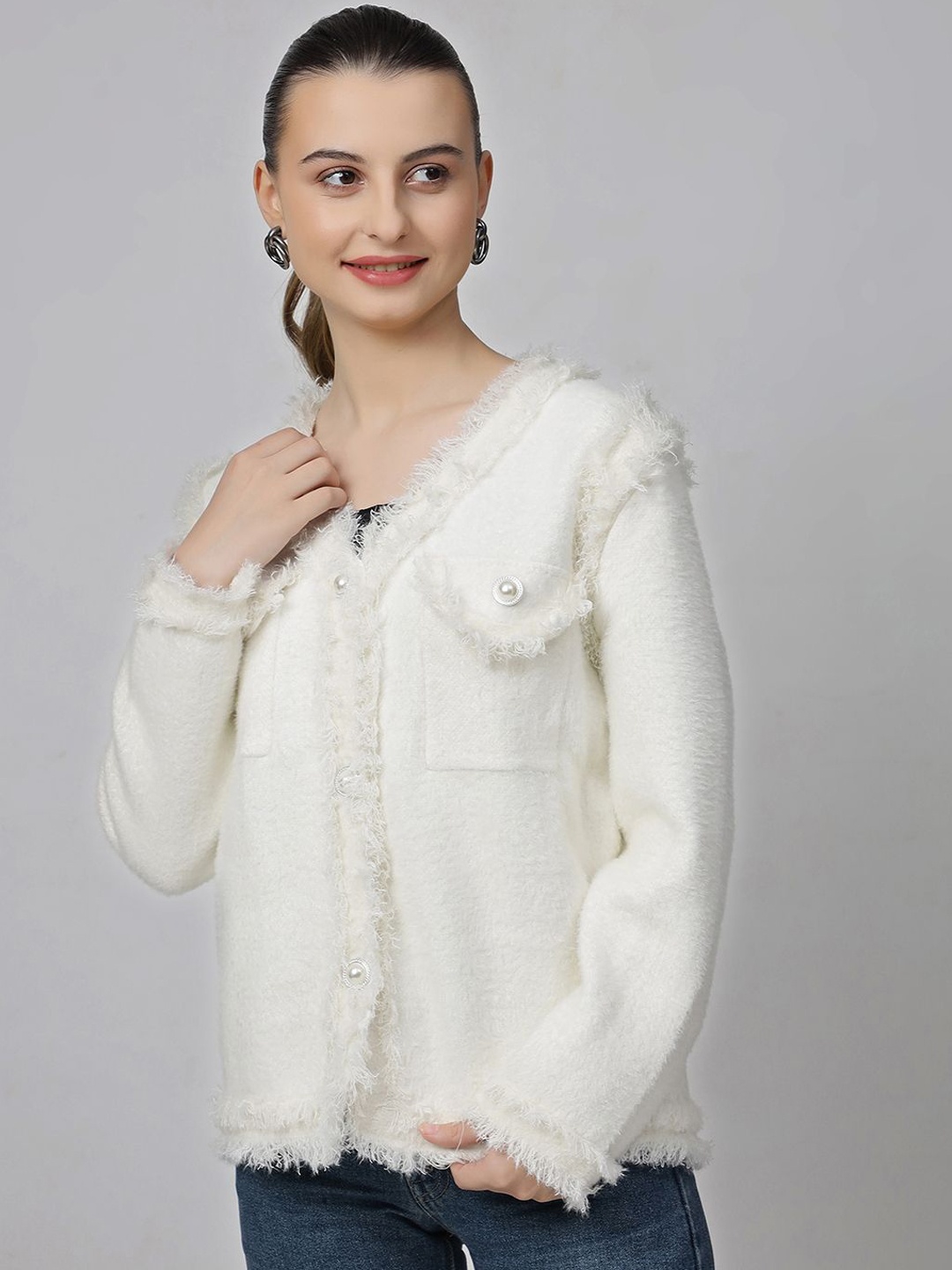 

Ziva Fashion Women Woolen Jackets, Off white