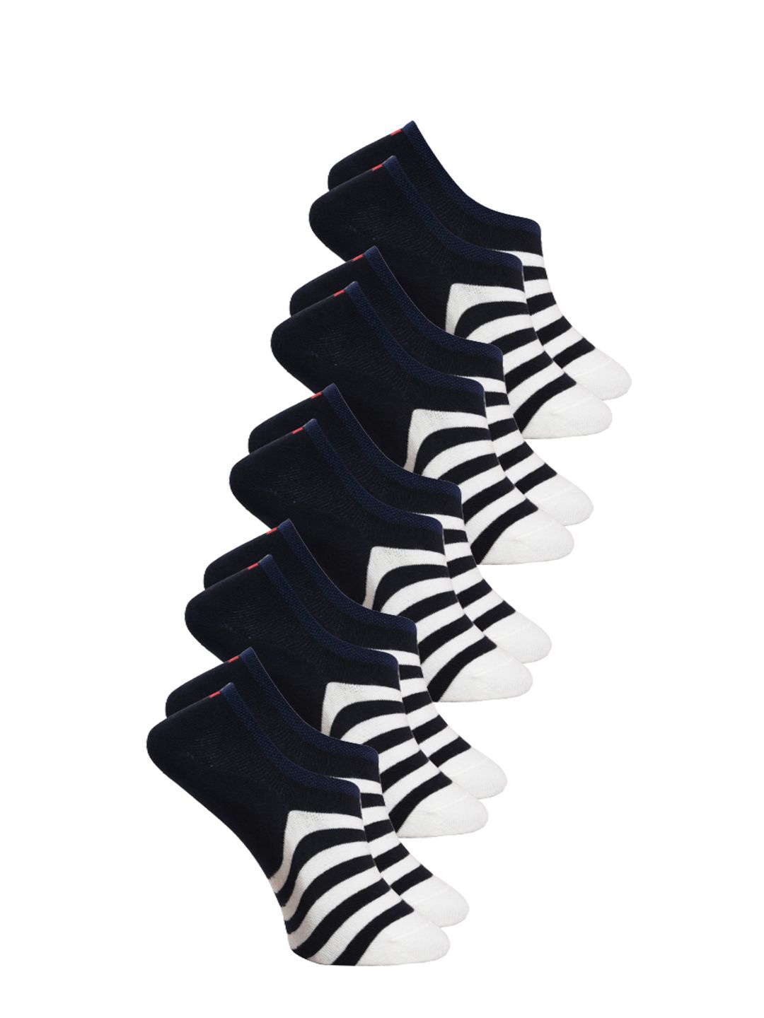 

BAESD Unisex Pack Of 5 Striped Shoe Liners, Navy blue