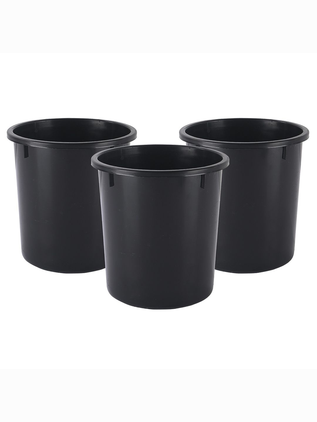 

Kuber Industries Set Of 3 Black Open Dustbins 5L