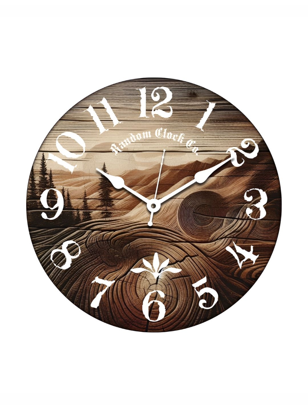 

RANDOM Printed Round Shaped Sweep Silent Movement Contemporary Wall Clock, Brown