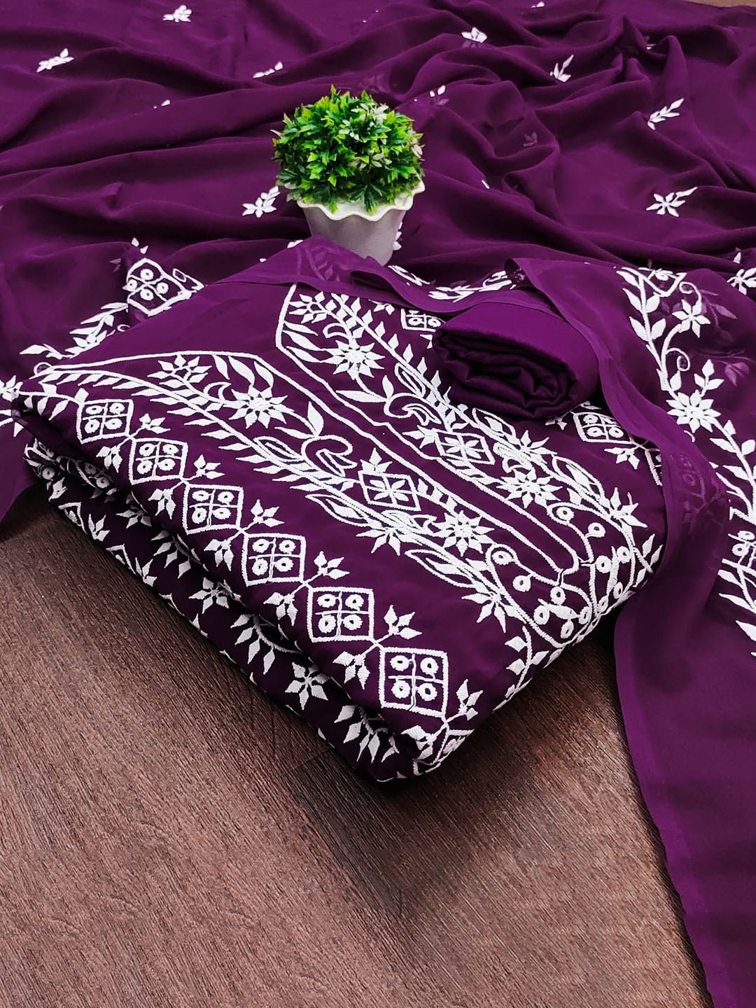 

ZEEPKART Unstitched Dress Material, Purple