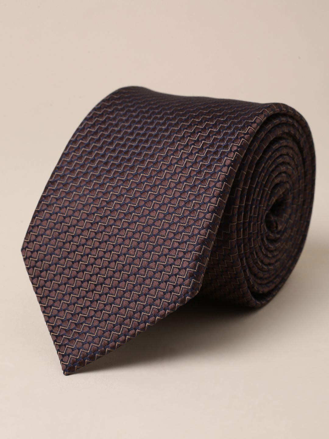 

Van Heusen Men Woven Design Ascot Tie, Brown