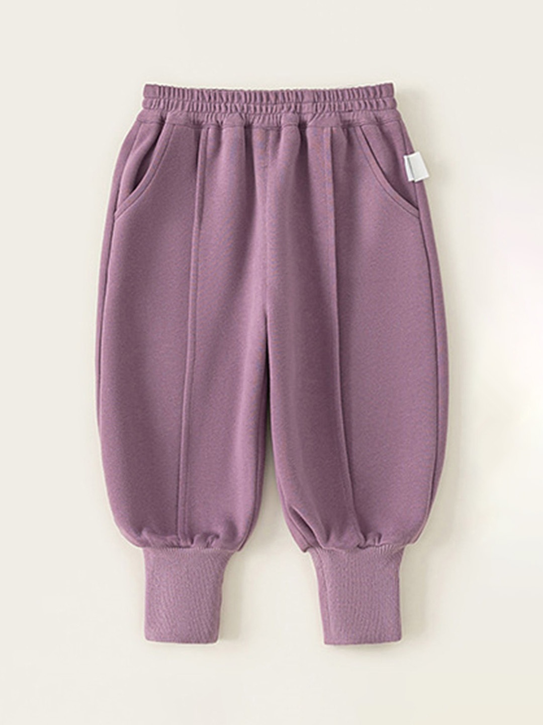 

LULU & SKY Girls Tapered Fit High-Rise Trousers, Purple