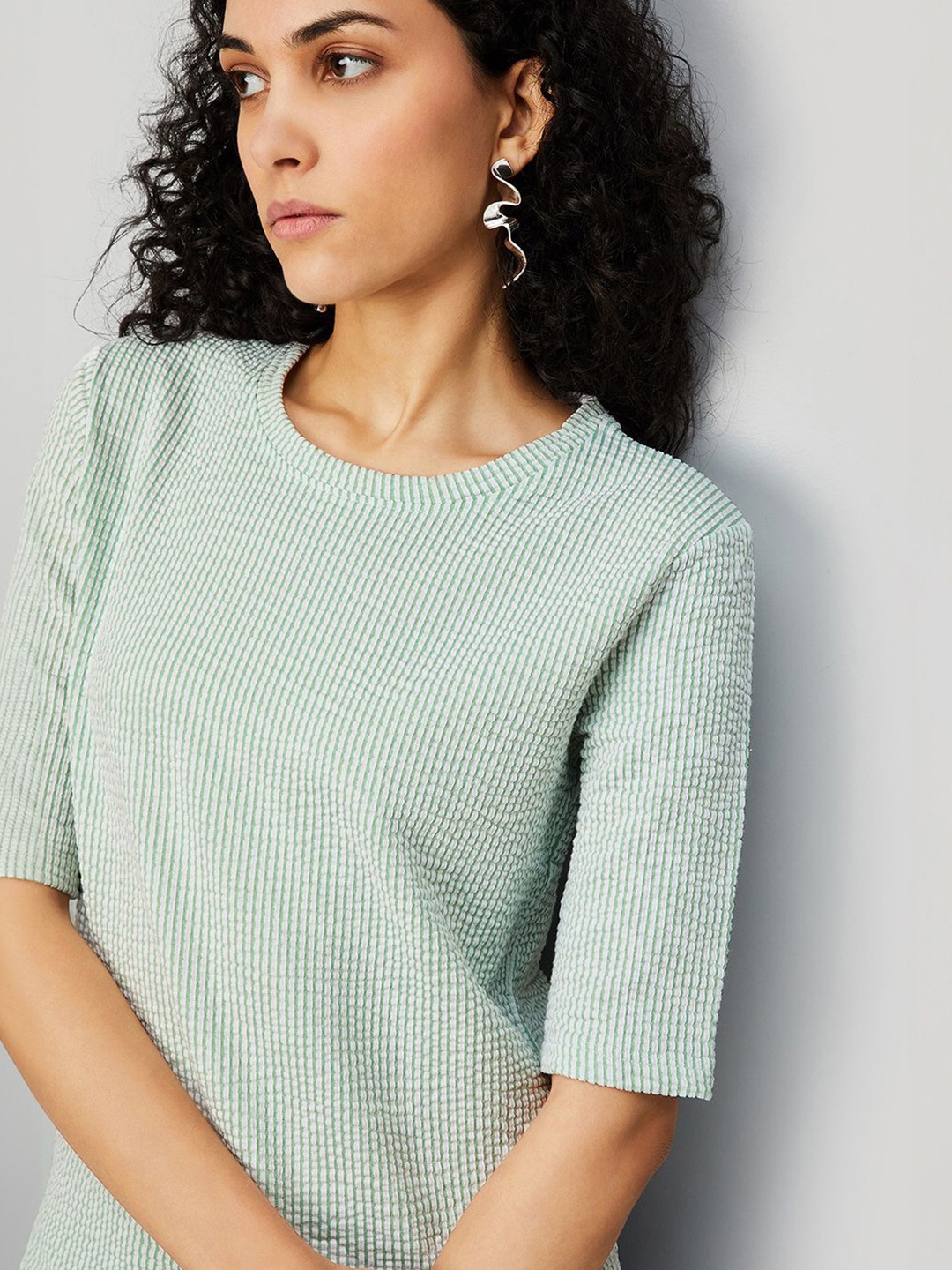 

max Checked Cotton Top, Green