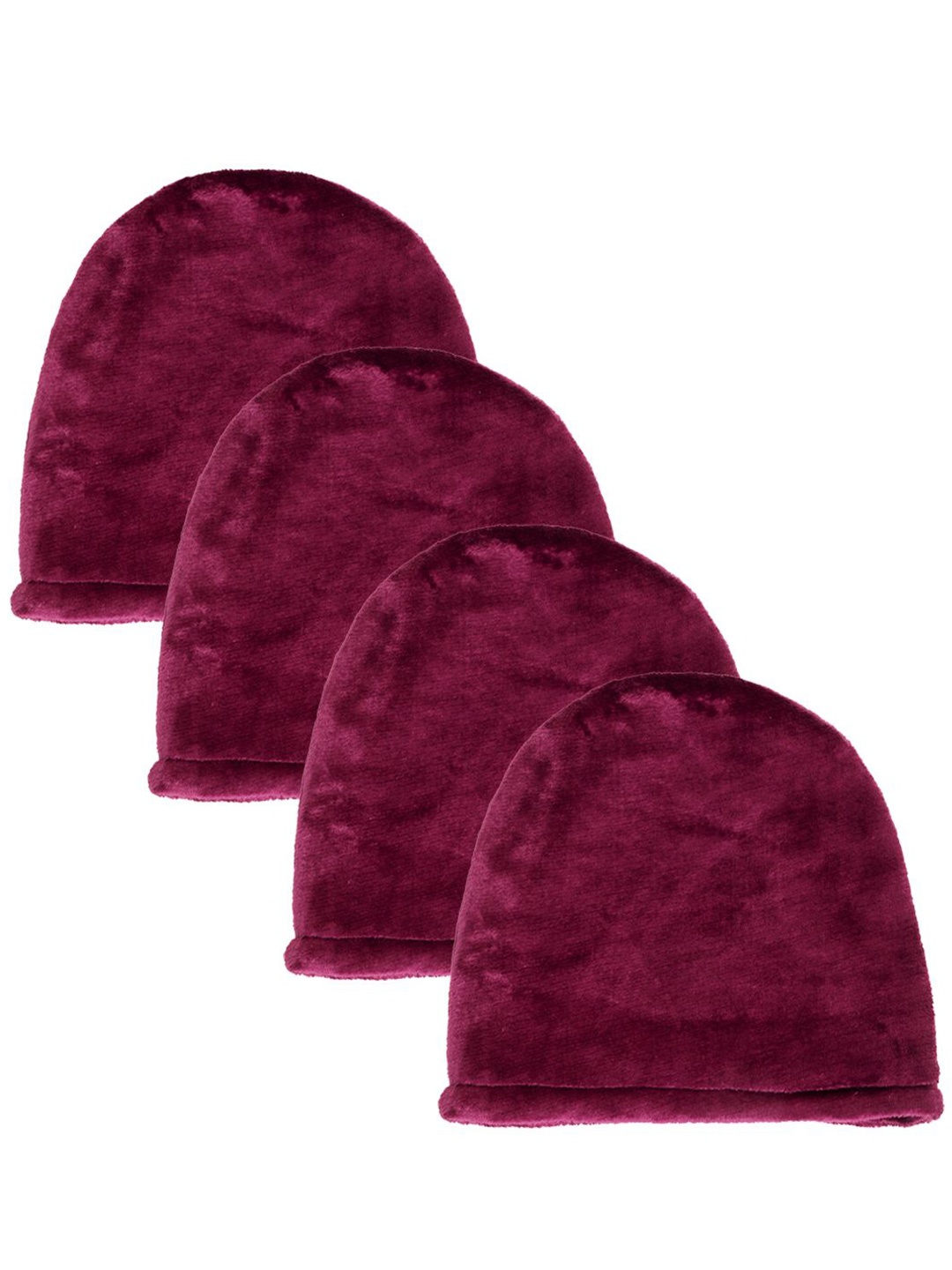 

KLOTTHE Pack Of 4 Woolen Beanie, Maroon