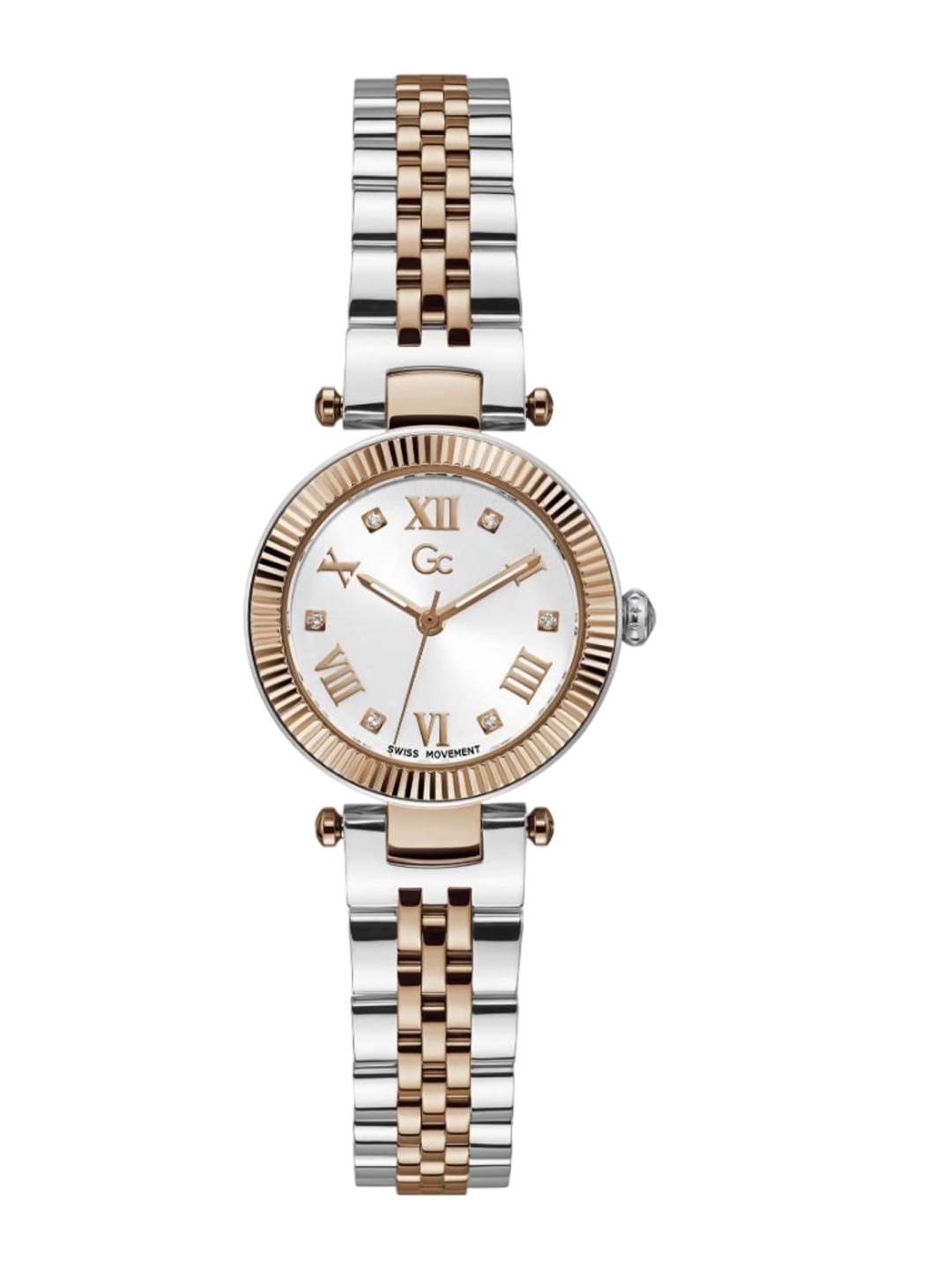 

GC Women Brass Dial & Stainless Steel Bracelet Style Straps Analogue Watch Z02001L1MF, White