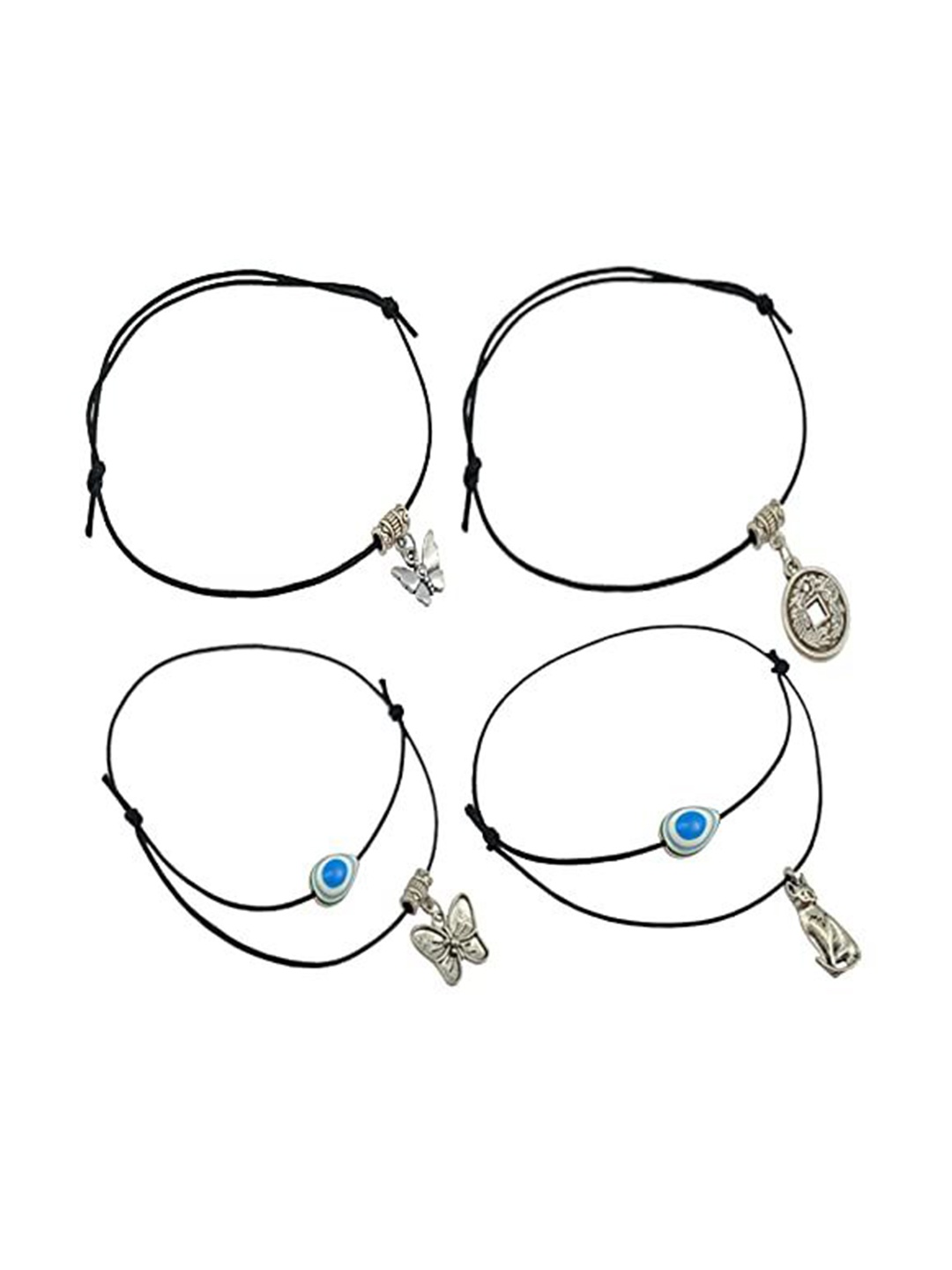 

HIGH TRENDZ 4Pc Oxidised Anklet, Black