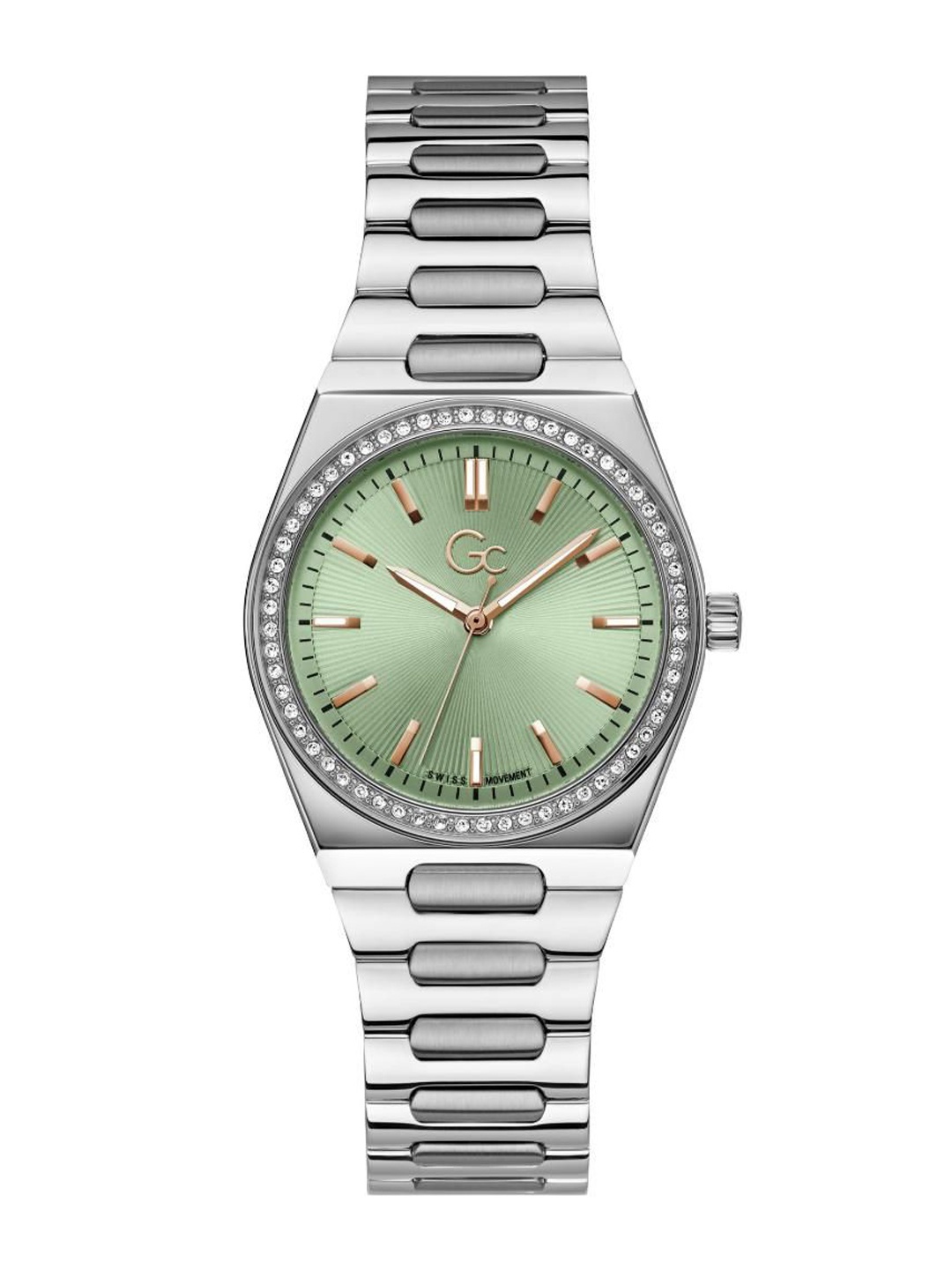 

GC Women Brass Dial & Stainless Steel Bracelet Style Straps Analogue Watch Z38001L9MF, Green