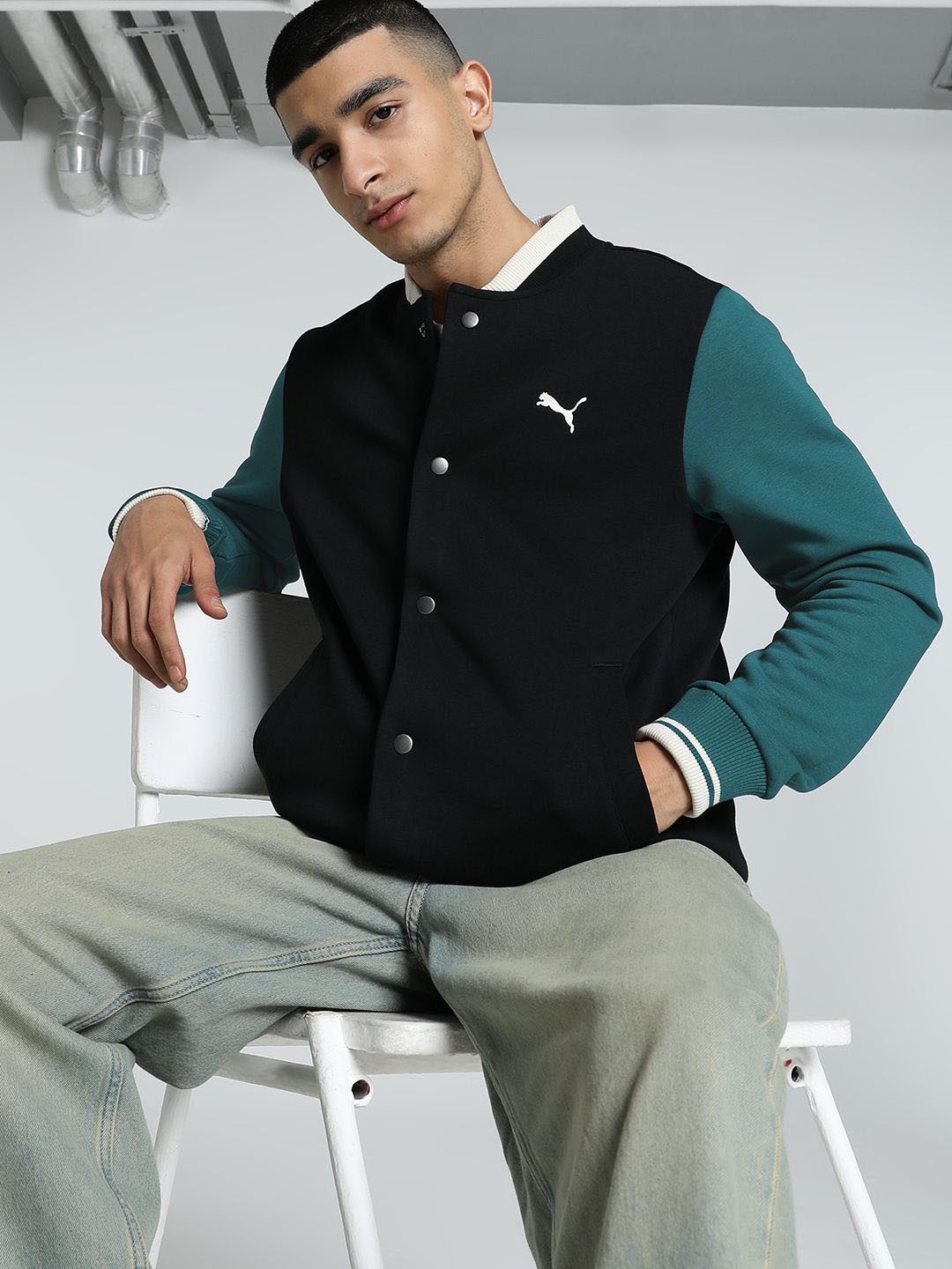 

Puma Ess Color Blocked Bomber Jacket, Black