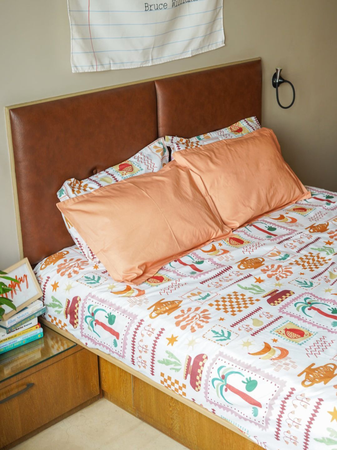 

HYPPY Orange 2 Pieces Solid Cotton Linen Rectangle Pillow Covers
