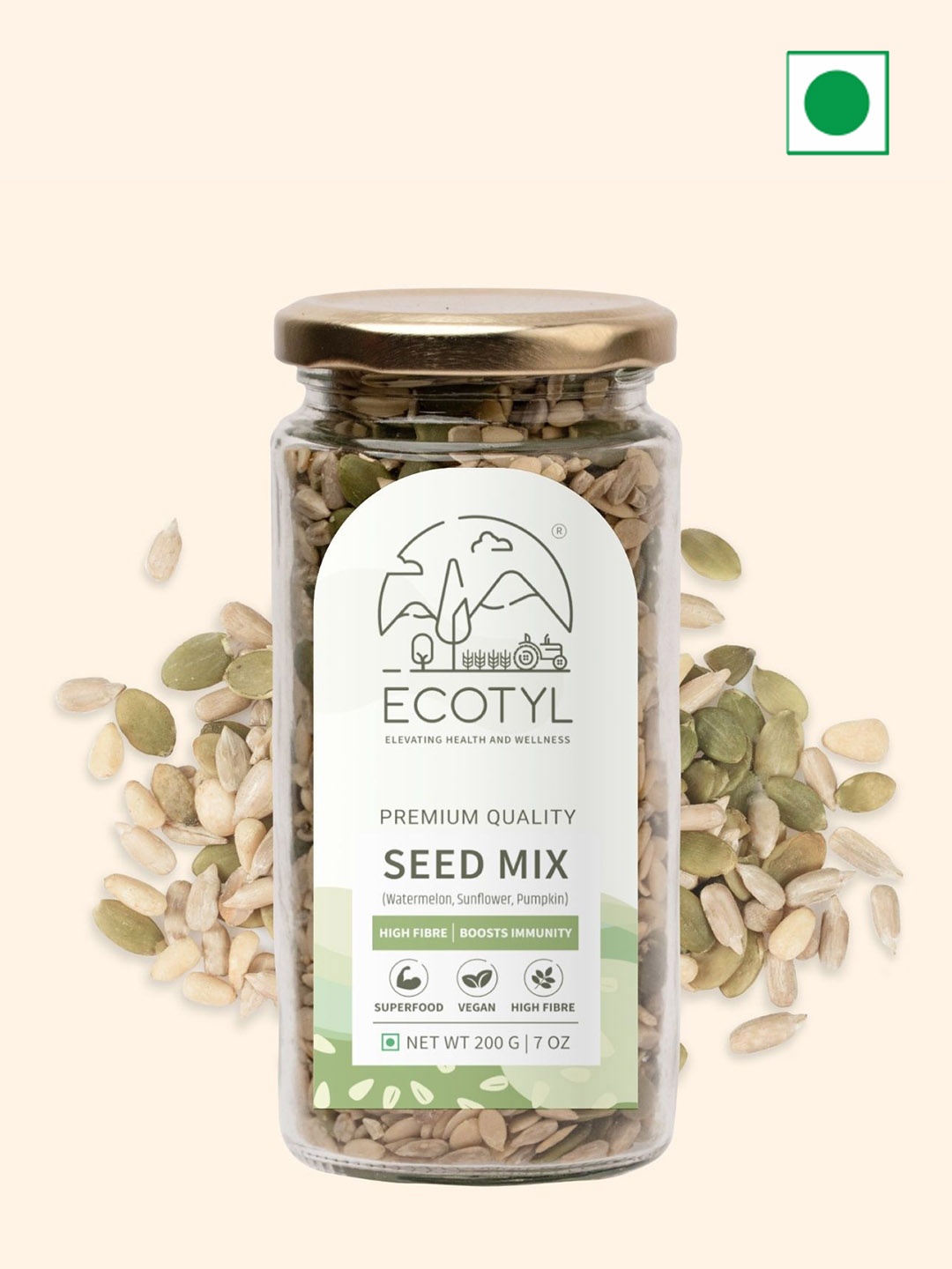 

Ecotyl Unroasted Seed Mix - 200 g, Assorted