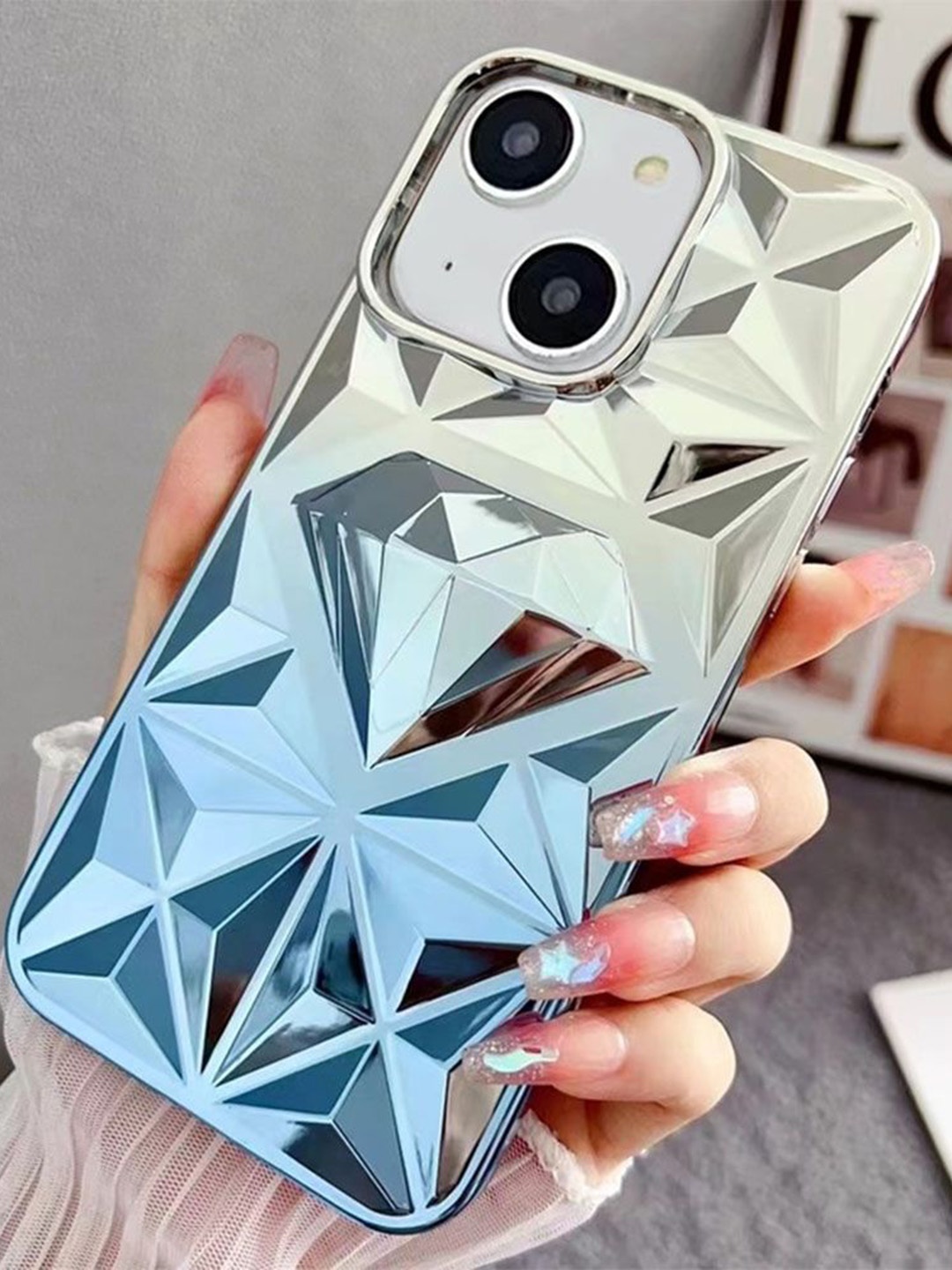 

Luxury Kase Conversational Printed iPhone 13 Back Case Mobile Accessories, Blue