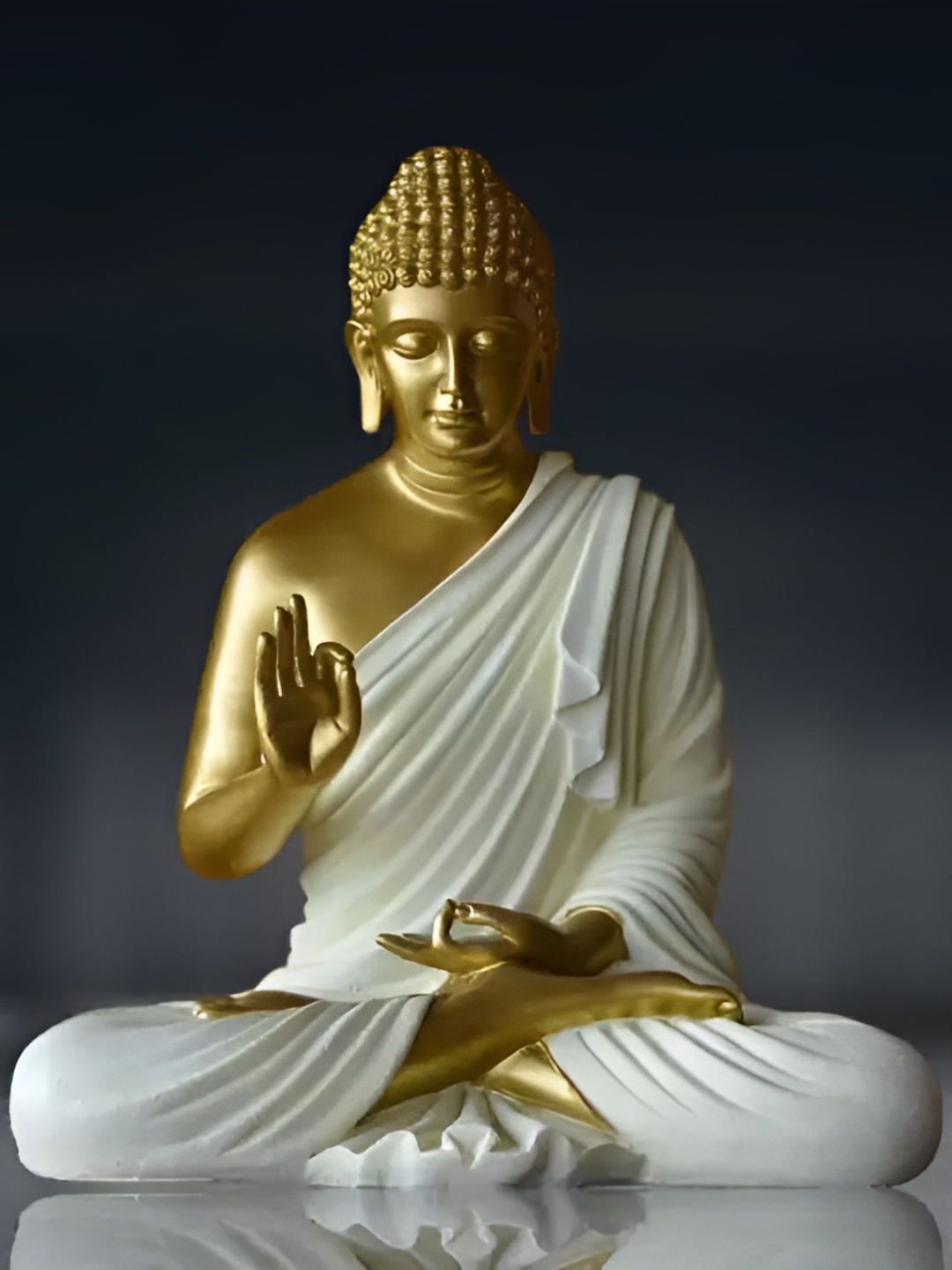 

Vrinban International Gold-Toned Buddha Idol Showpiece