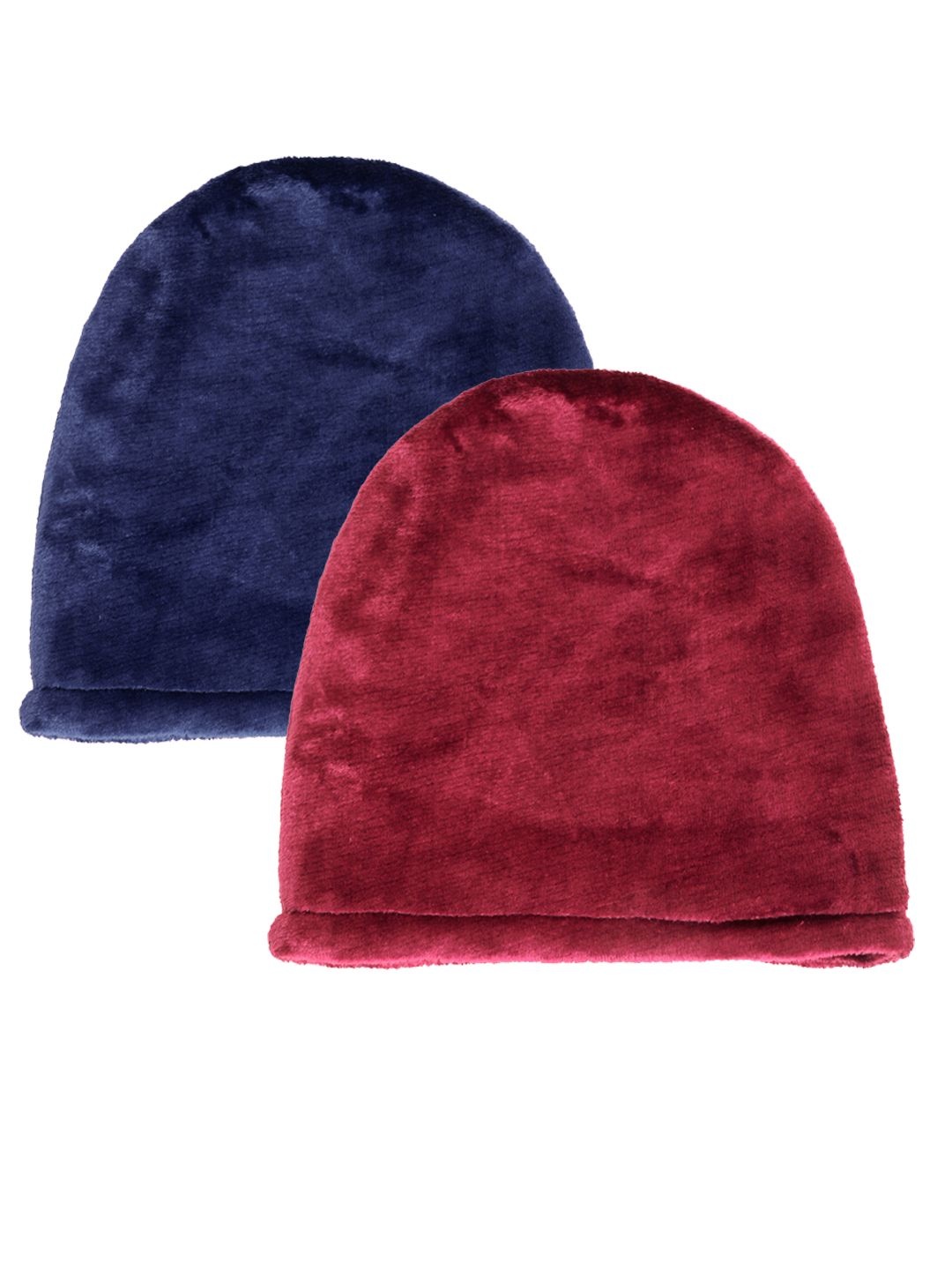 

KLOTTHE Pack Of 2 Woolen Beanie Caps, Red