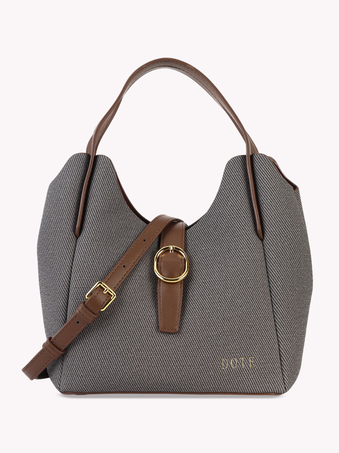 

DOTE PU Bucket Shoulder Bag, Grey