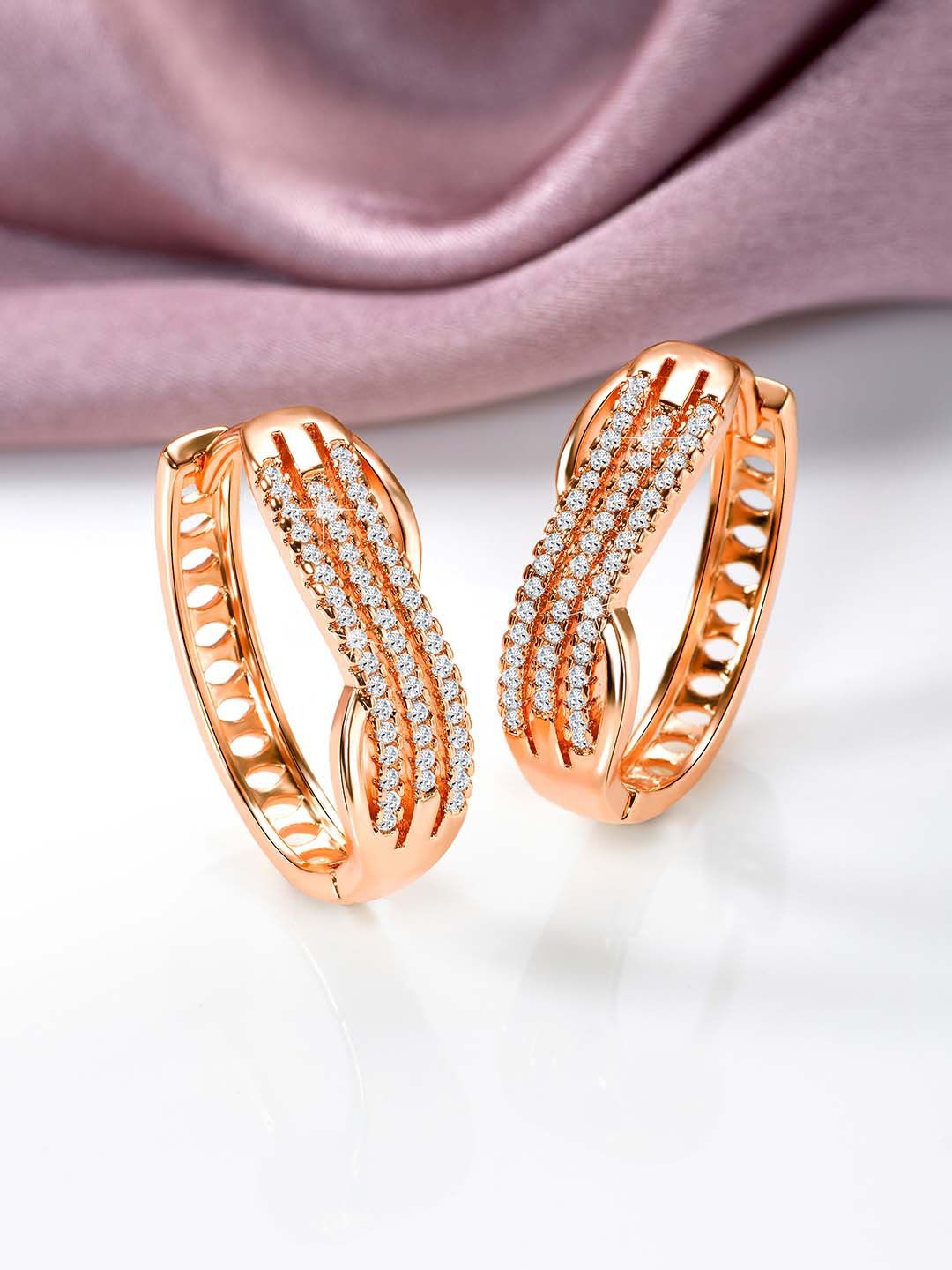 

Peora Contemporary Hoop Earrings, Rose gold