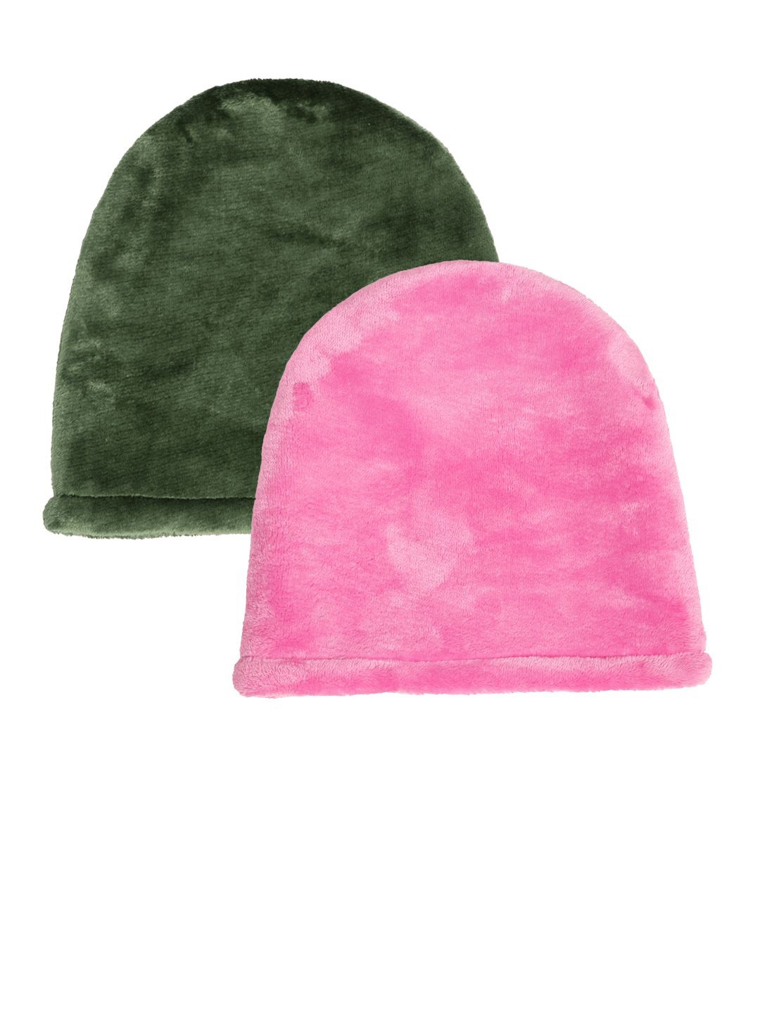 

KLOTTHE Pack Of 2 Men Woollen Beanie Caps, Pink