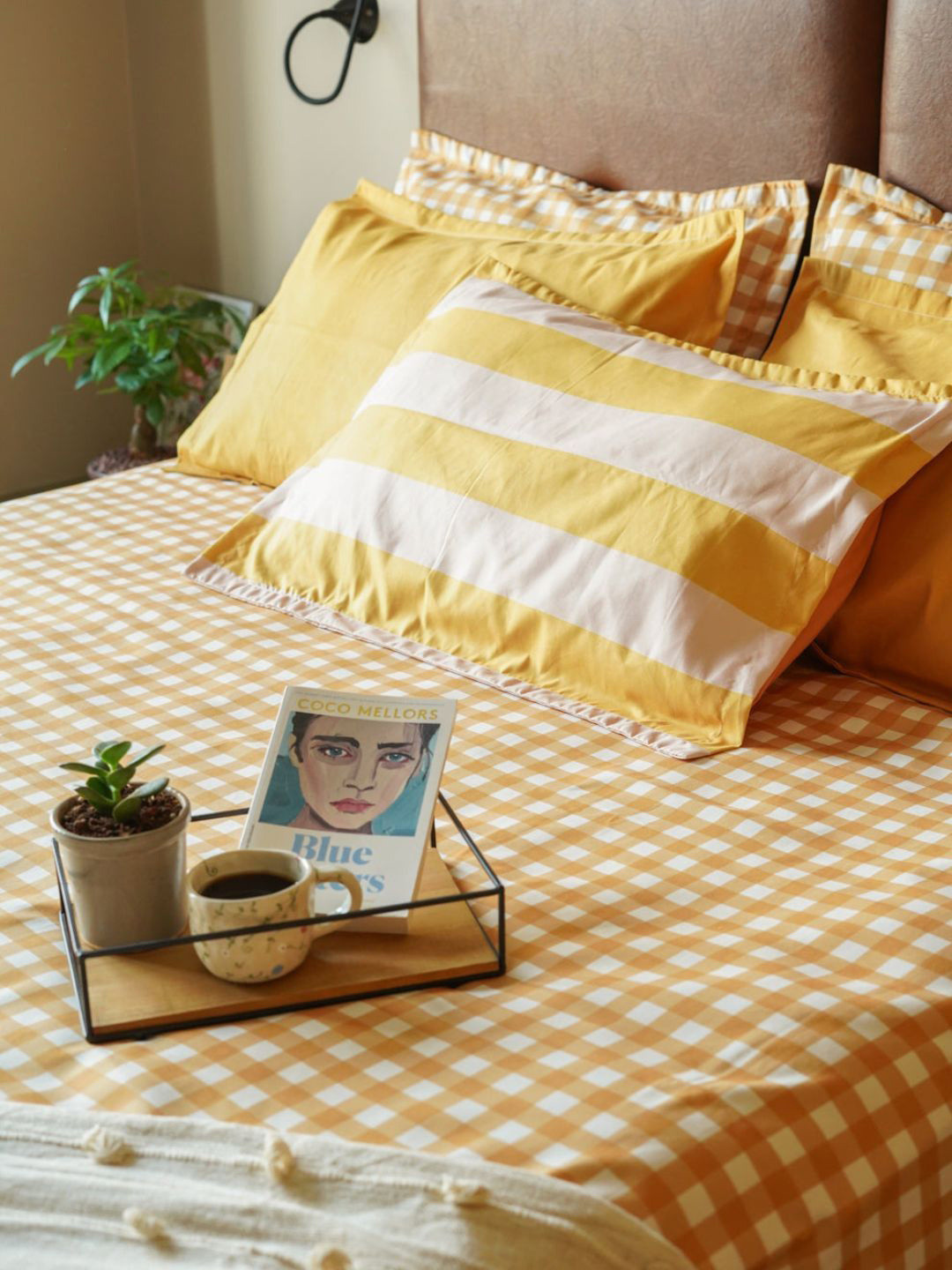 

HYPPY Orange & White 2 Pieces Solid Cotton Linen Rectangle Pillow Covers