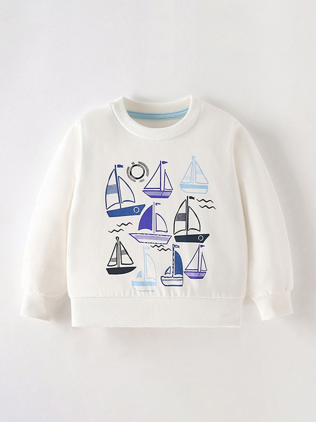 

LULU & SKY Boys Printed Sweatshirt, White
