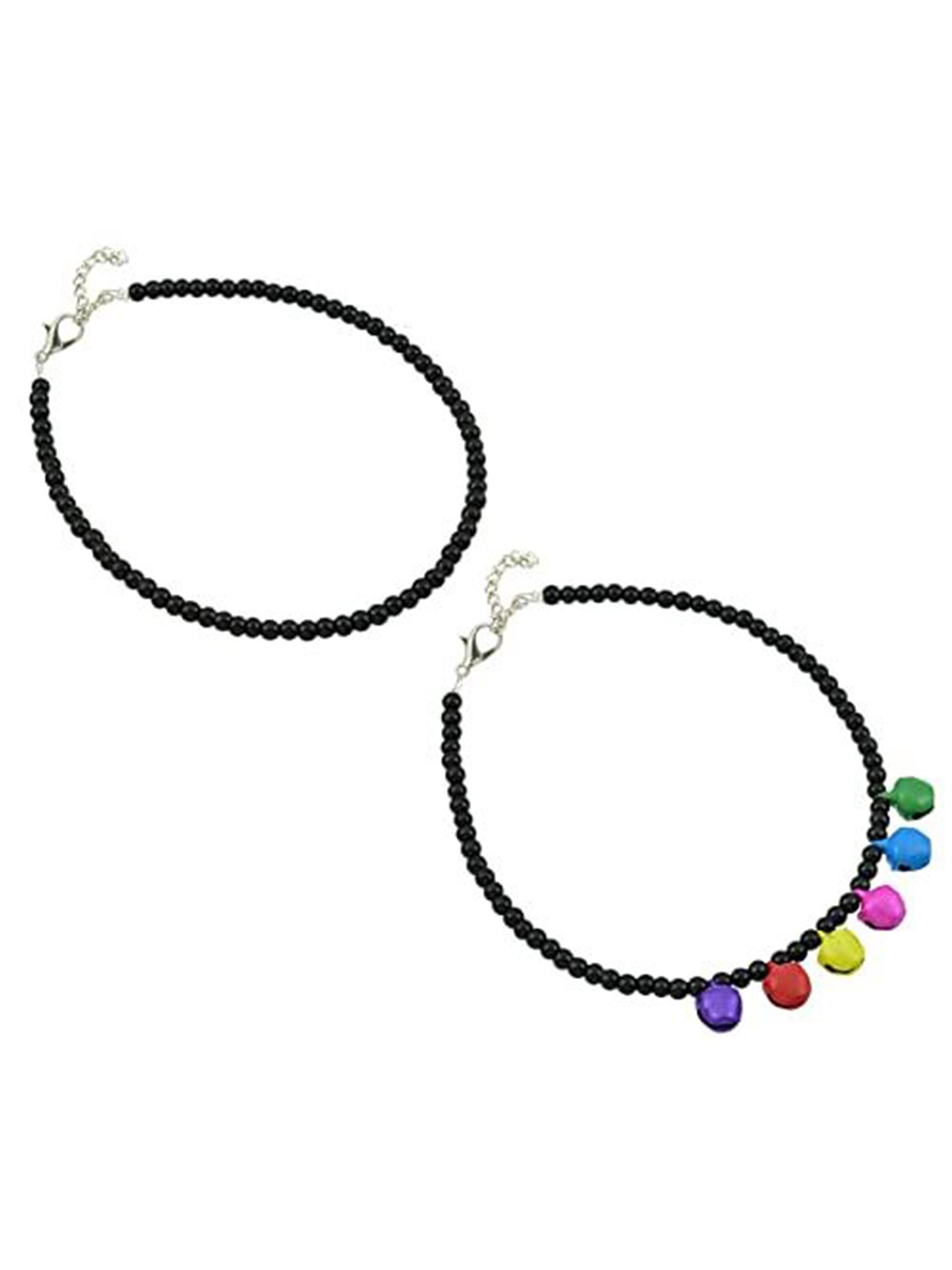 

HIGH TRENDZ 2Pc Oxidised Anklet, Black