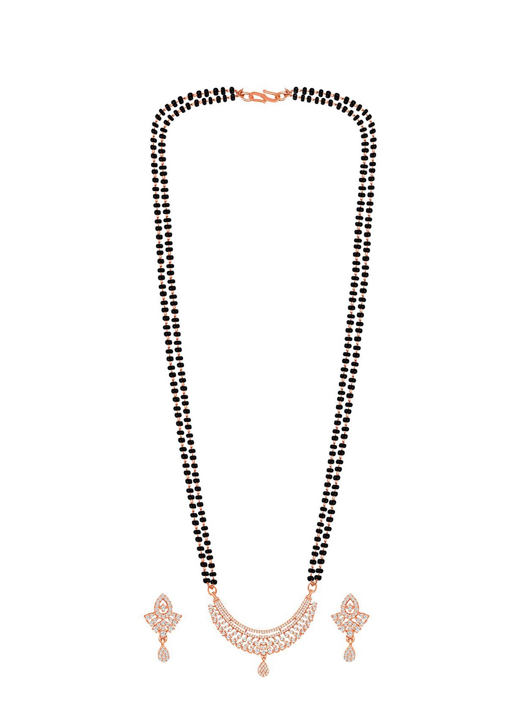 

Peora Rose Gold-Plated Artificial Stones Mangalsutra