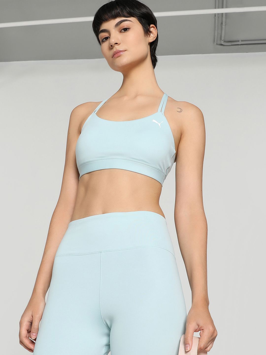 

Puma 4 Keeps Studio Ultrabare Women Blue Bra Strappy Training Bra