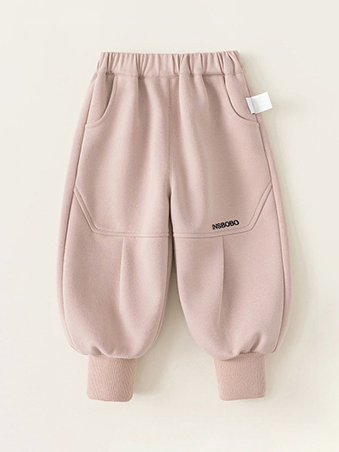 

LULU & SKY Boys Tapered Fit High-Rise Joggers Trousers, Pink
