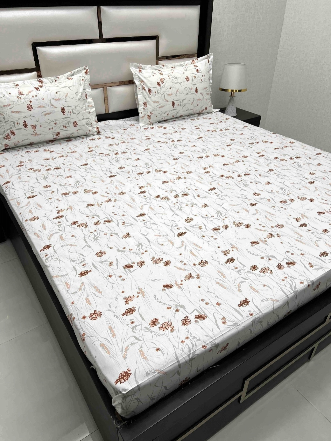 

Pure Decor Cotton King Size Double Bedsheet With 2 Pillow Covers 108 in X 108 in, White
