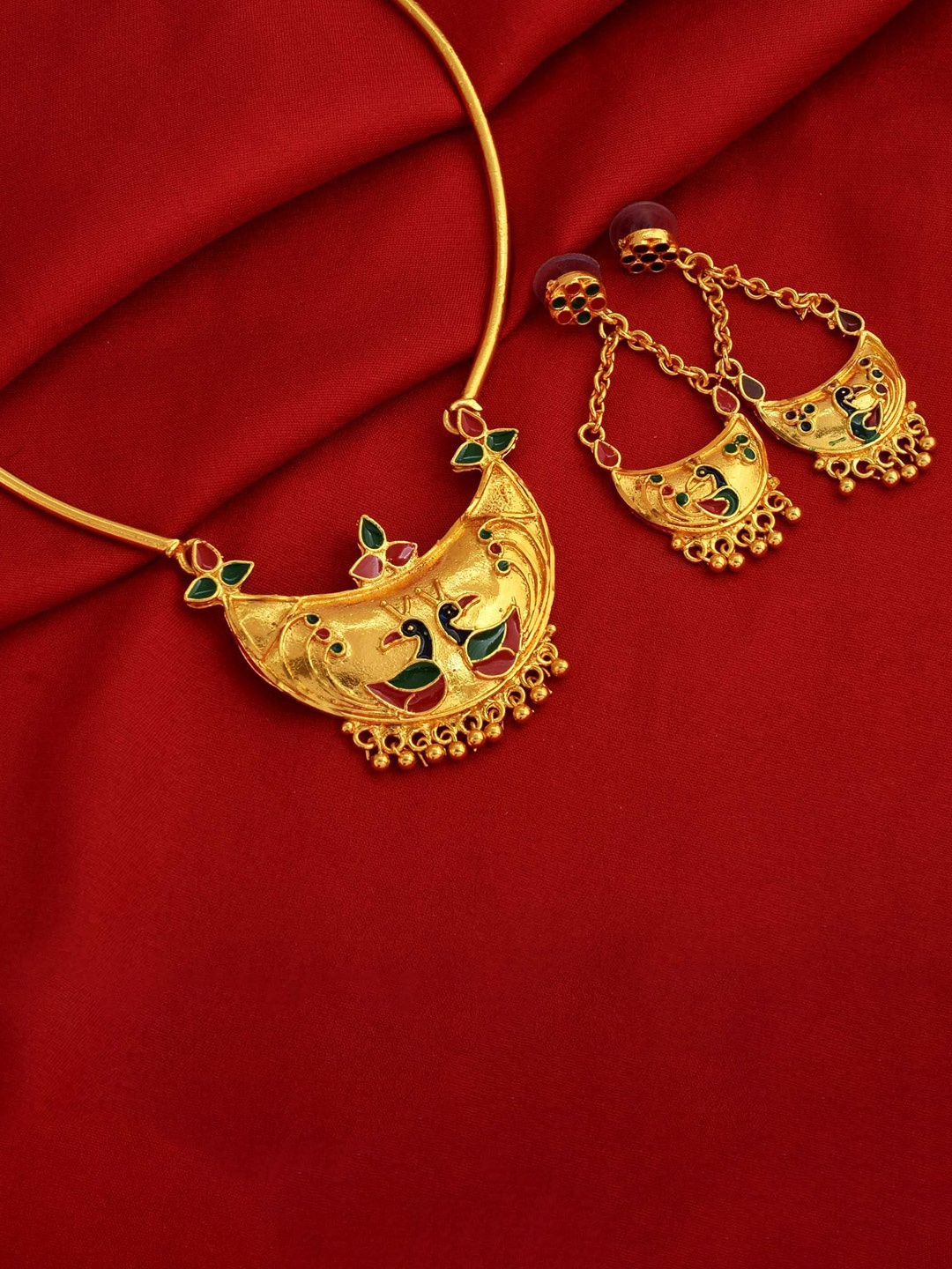 

MEMOIR Gold-Plated CZ Stone-Studded Jewellery Set