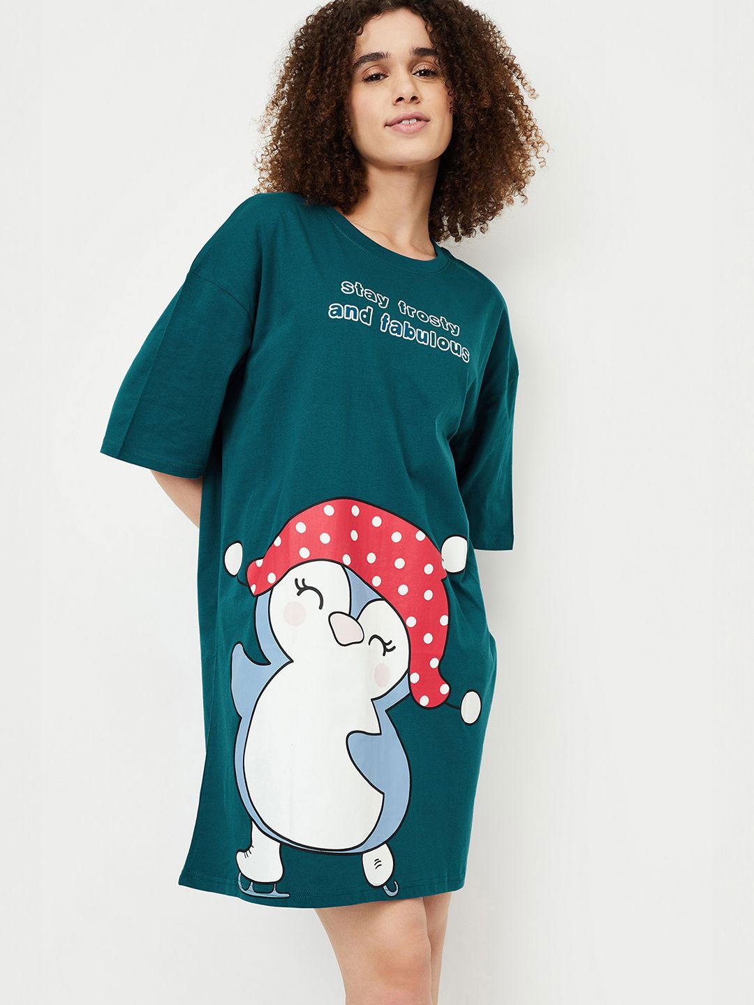 

max Printed Nightdress, Green