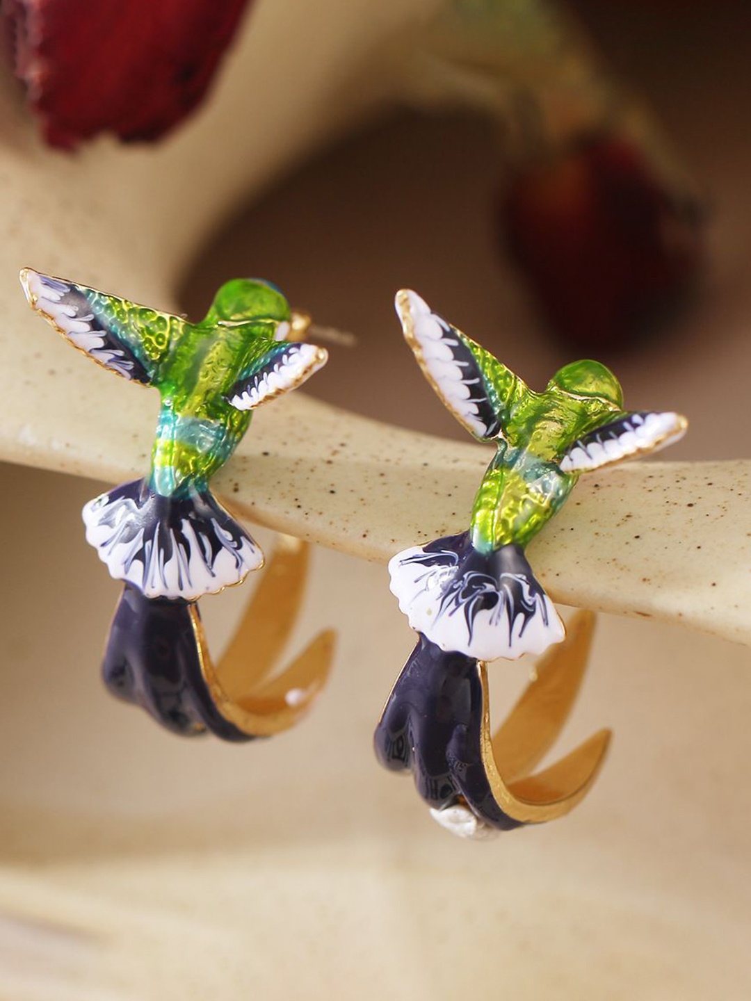 

Just Lil Things Feather Drop Earrings, Green