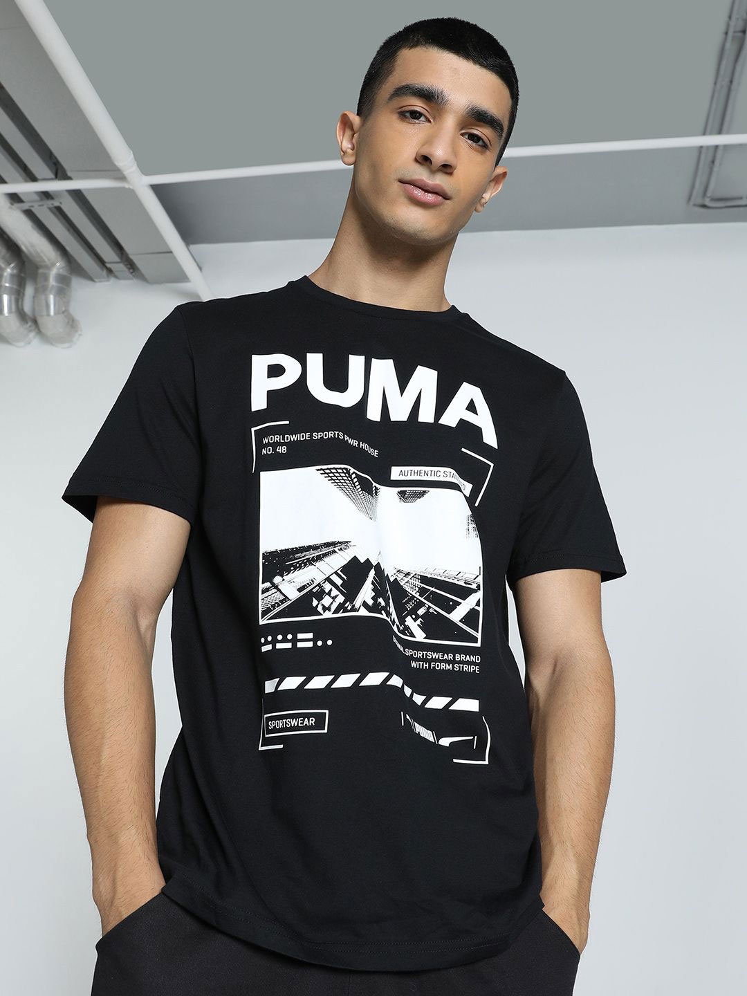 

Puma Graphic Epoch Photo Cotton T-Shirt, Black