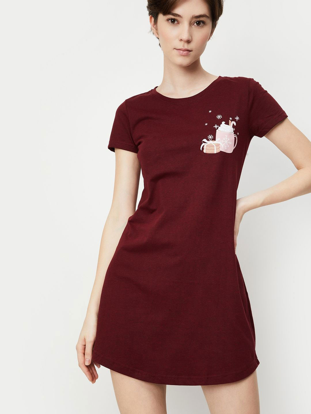 

max Printed Nightdress, Red