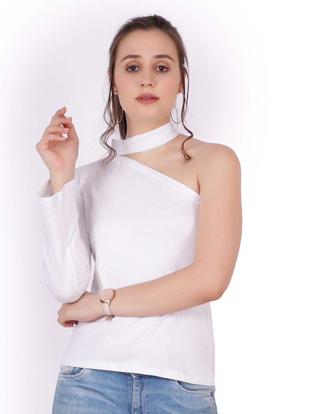 

BAESD One Shoulder Top, White
